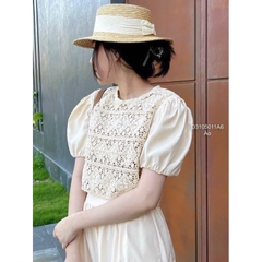 Áo nude ren hoa Quảng Châu - Freesize