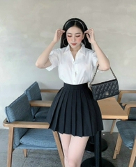 Set sơ mi mix chân váy xếp