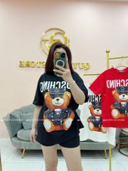 Áo thun gấu Moschino - Form rộng dưới 65kg