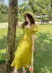 Đầm bo tay viền ren bèo ngực