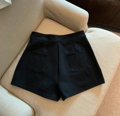 Quần short đùi cạp cao - Chất co giãn