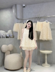 Set lông vũ sn chân váy