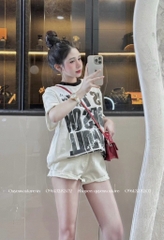 Áo thun cổ tròn chữ