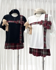 Set caro đỏ BBR kèm gấu