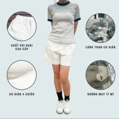 Quần đùi kaki co giãn - Trắng