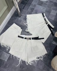 Quần jean đùi đính đá - 0250