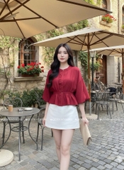 Áo sơ mi tay bồng - Đỏ