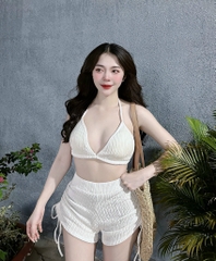 Set bikini quần đùi dây rút