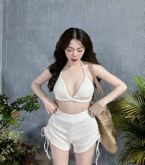 Set bikini quần đùi dây rút