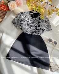 Set áo ren hoạ tiết - M