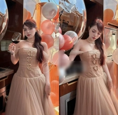 BIGSIZE 55-65kg - Đầm lưới 3 khuy thiết kế xòe