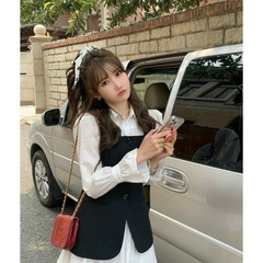 Set đầm sơ mi kèm gile