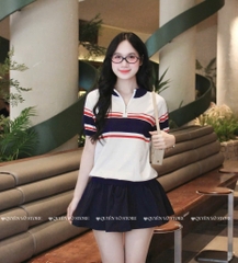 Áo khóa kẻ sọc ngang