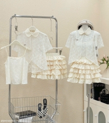 Set áo ren chân váy tầng