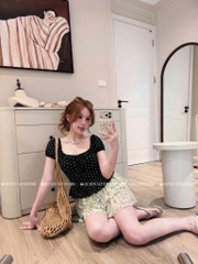Áo thun cổ u viền bèo lai bèo