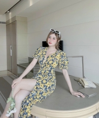 Đầm maxi hoa vàng S