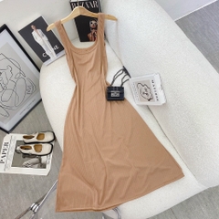 Đầm maxi body nâu 2 dây