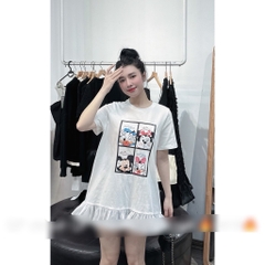 Đầm Mickey trắng - S