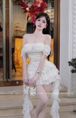 Đầm thiết kế trễ vai tua công chúa