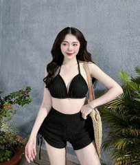 Set bikini quần đùi dây rút