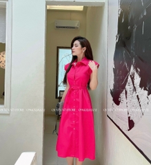 Đầm kate kèm belt cánh dơi - M