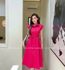 Đầm kate kèm belt cánh dơi - M