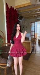 Đầm yếm kẻ sọc