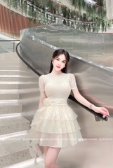 Đầm tua cổ tròn bling