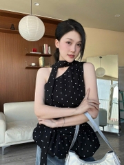 Áo kiểu chéo chấm bi - 783