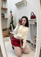 Áo len rút eo bèo nơ