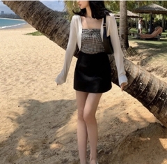 Chân váy A kaki trơn - ĐEN