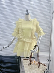 Set tơ Babydoll vàng chanh