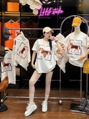 Áo thun ngựa ô vuông - Form rộng dưới 65kg