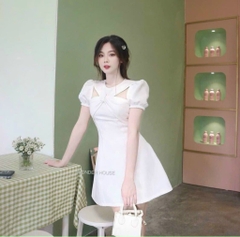 Đầm cổ yếm xoắn ngực