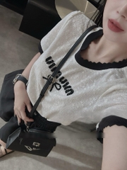 Áo thun Miu kèm nơ đá - Freesize dưới 52kg