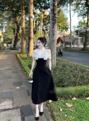 BIGSIZE 55-65kg - Đầm nơ trễ vai đính đá