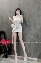 Đầm body lưới - Trắng