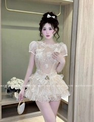 Đầm ren tiểu thư - Kem