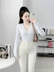 Áo thun bozip cổ tim Hot - Tay dài