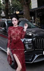 Đầm ren ôm body - Đỏ