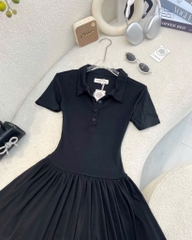 Đầm thun cổ polo - M