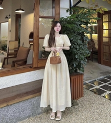 Đầm maxi kem gân moking eo - S eo 64