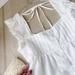 Set áo Babydoll tay tiên bèo chân váy viền ren