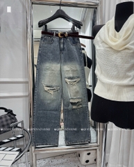 QJ 6108 Quần jean suông