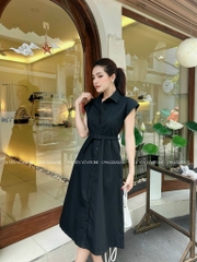 Đầm kate kèm belt cánh dơi - M