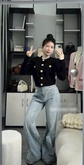 Áo len tay dài nút đồng - 3 màu