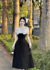 BIGSIZE 55-65kg - Đầm nơ trễ vai đính đá