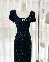 Đầm body thun hoa nhí