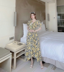 Đầm maxi hoa vàng S