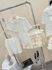 Set áo ren chân váy tầng